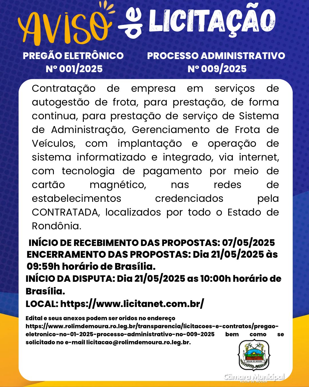 Aviso de Licitação