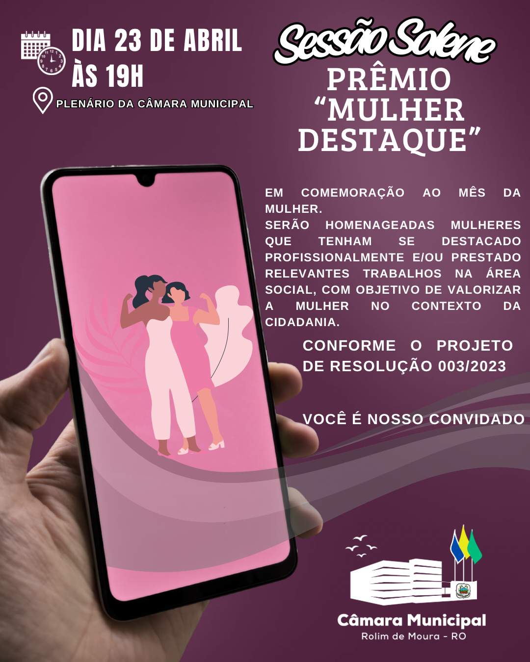Câmara Municipal promove Sessão Solene “Prêmio Mulher Destaque” 