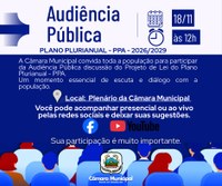 Participe da Audiência Pública do Plano Plurianual – PPA 2026/2029